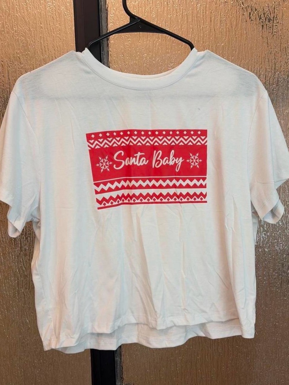 Santa Baby Graphic Tee - White with Red Print